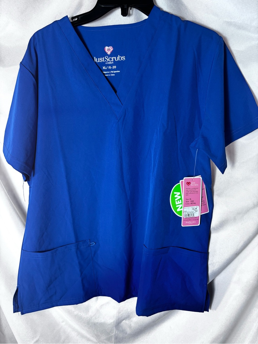 Smart Scrubs Blue V-Neck Short Sleeve Scrub Top